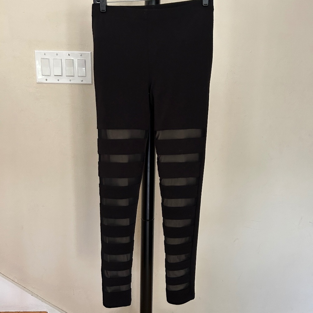 Contrast Mesh High Rise Stretchy Leggings Pants for Bundle Purchase